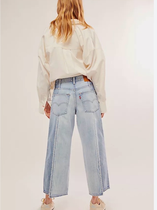 Levi's Denim - Levi's Recrafted Light Blue Two-Tone Wide Leg Jeans